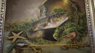 Quadro con pesce e conchiglie