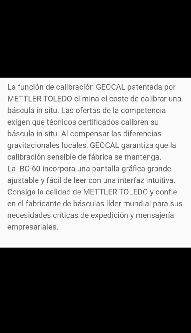 Báscula profesional Mettler Toledo BC-60