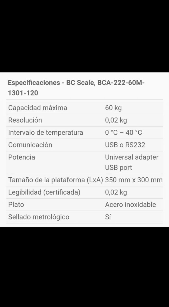 Báscula profesional Mettler Toledo BC-60
