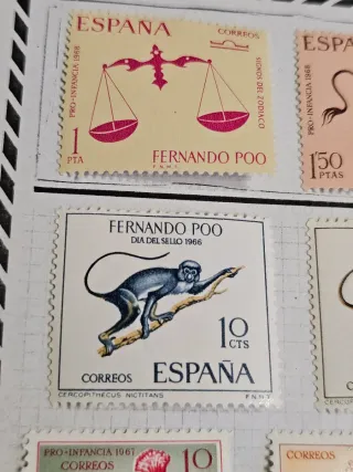 14 Sellos España Fernando Poo Varios Valores