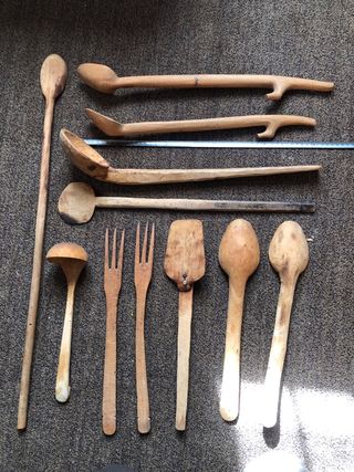 Lote Utensilios Cocina Madera Artesanales