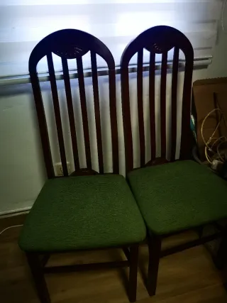 6 Sillas Comedor Clásicas Madera Tapizadas