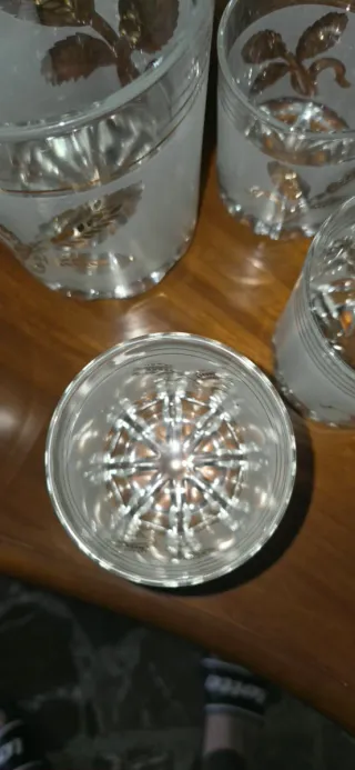Set 6 bicchieri cristallo decorati oro