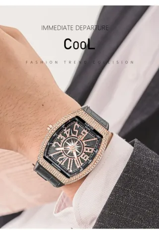 Reloj YASHIDUN Hombre Negro y Dorado