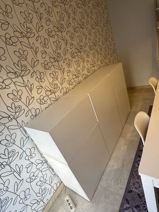 Sofá seccional de piel blanco