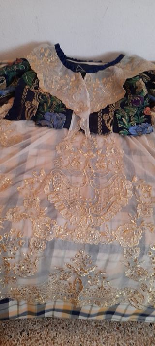 Traje de Fallera Azul con Flores