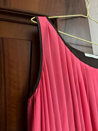 Vestito lungo fantasia marrone e rosa