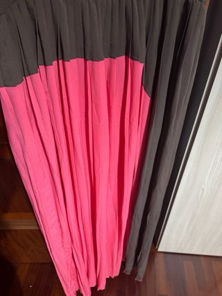 Vestito lungo fantasia marrone e rosa