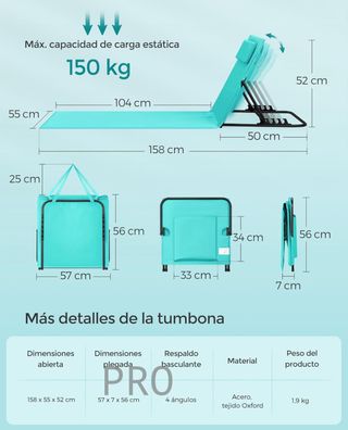 Tumbona de playa Songmics