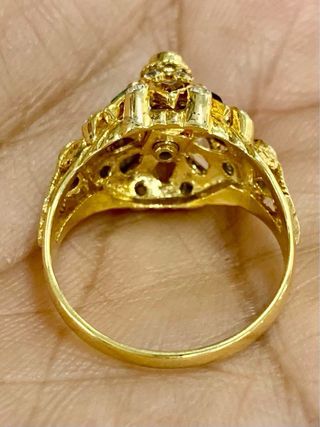 Anillo Vintage Oro 9k 9 Piedras Preciosas
