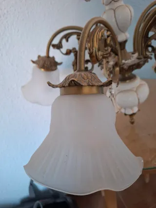 Lámpara de techo cerámica dorada y blanca