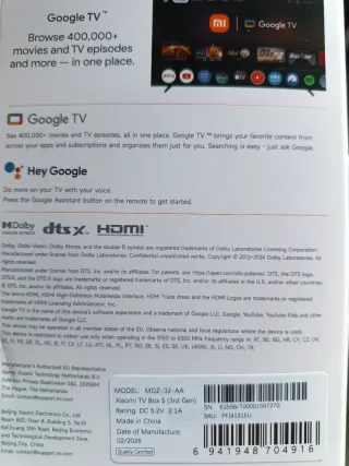 Xiaomi Mi TV Box S 3ª Gen 2GB/32GB