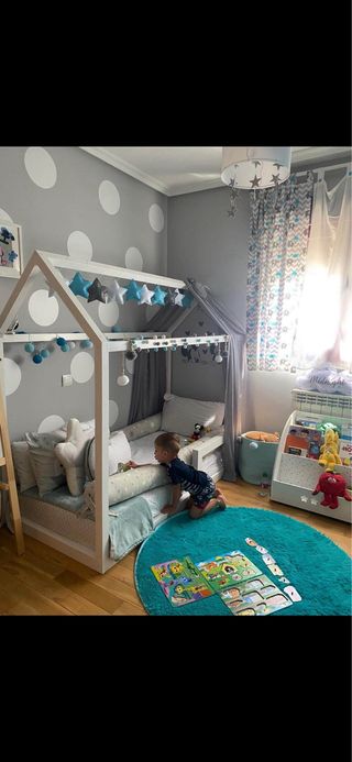 Cama Montessori Blanca + regalos protector