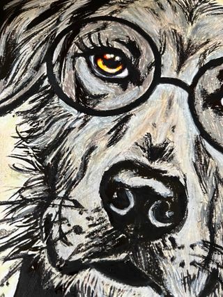 Cuadro Original Perro con Gafas