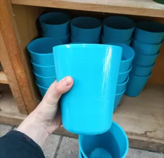 Set 5 Vasi Ceramica Azzurra