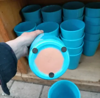 Set 5 Vasi Ceramica Azzurra