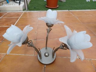 Lámpara techo 3 brazos flor nueva