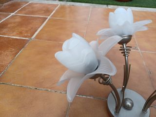 Lámpara techo 3 brazos flor nueva