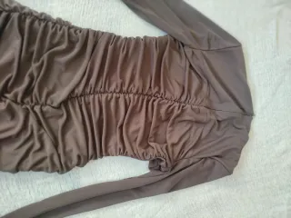 Vestido Zara drapeado marrón