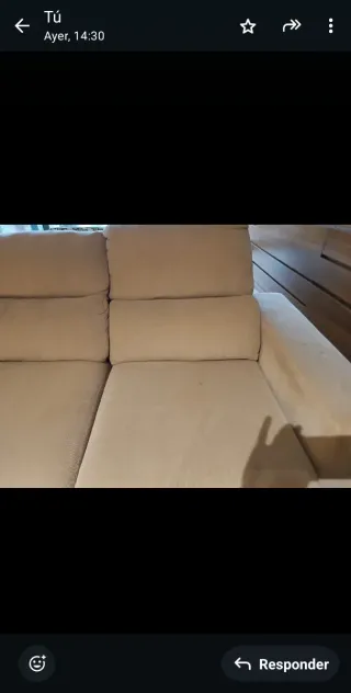 Sofá chaise longue beige tela