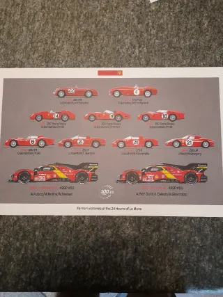Poster Ferrari Vittorie Le Mans