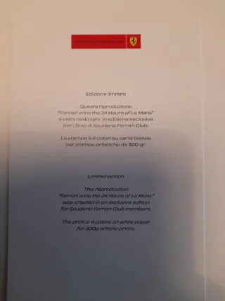 Poster Ferrari Vittorie Le Mans