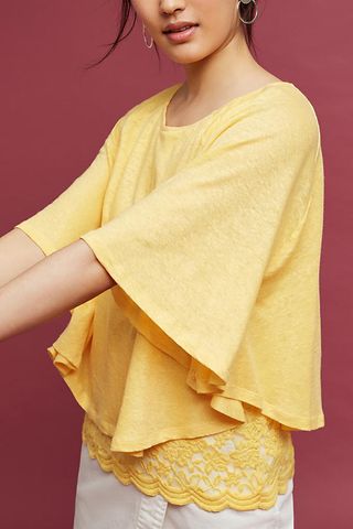 Top capa amarillo de Anthropologie talla XS