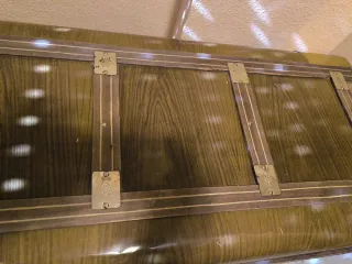 Baúl vintage madera y metal años 60