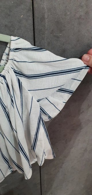 Top Bershka Talla S Rayas Azul Blanco