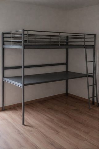 Litera Metálica con Escritorio Ikea Gris