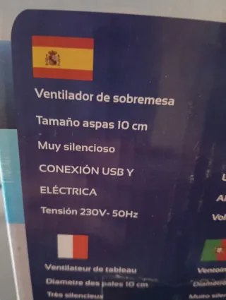 Ventilador Orbegozo USB PW 1017 Azul