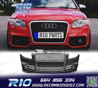 PARAGOLPES DELANTERO AUDI A4 04-07 LOOK RS4 REJILLA CROMO NE