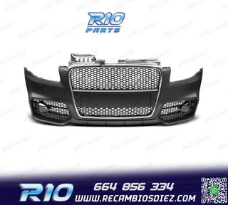 PARAGOLPES DELANTERO AUDI A4 04-07 LOOK RS4 REJILLA CROMO NE