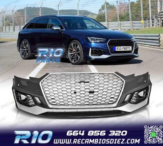 PARAGOLPES DELANTERO AUDI A4 B9 15-19 LOOK RS4 PLATA NEGRO P