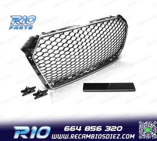 PARRILLA AUDI A4 B9 15-19 LOOK RS CROMADO NEGRO