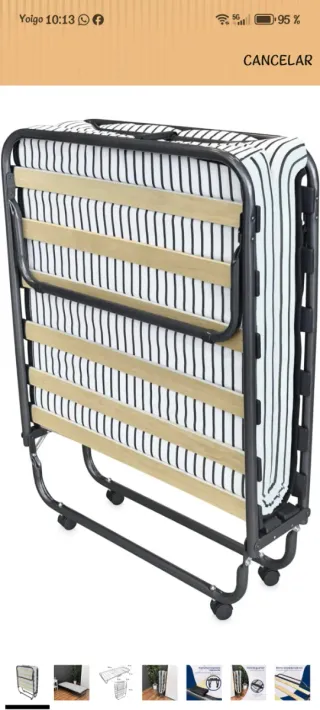 Cama plegable con un solo uso.venta solo en mano.