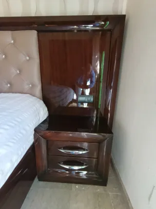 Dormitorio completo madera y tela