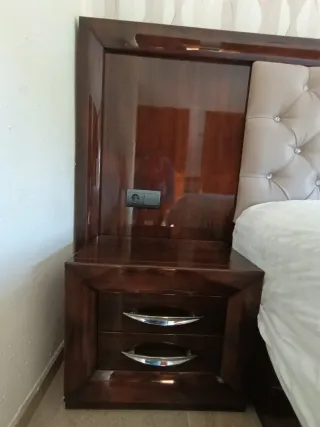 Dormitorio completo madera y tela