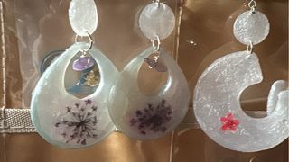 Pendientes flor morada y amatista