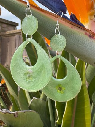 Pendientes flor morada y amatista