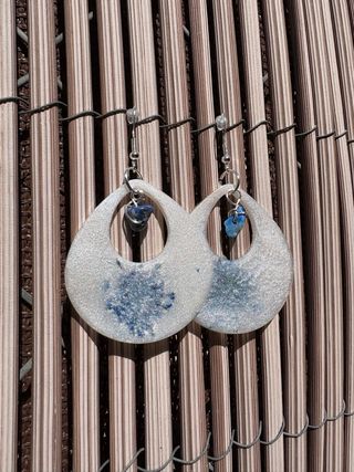 Pendientes flor morada y amatista