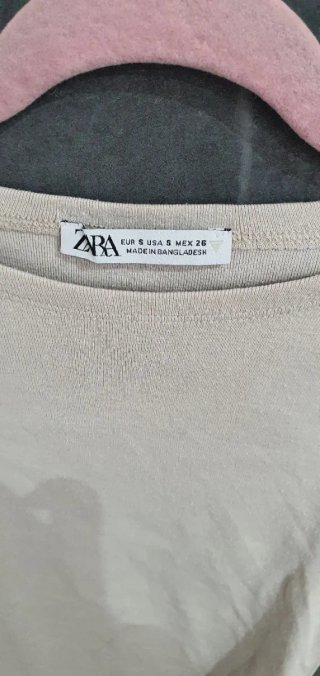 Camiseta Zara Crema Talla S