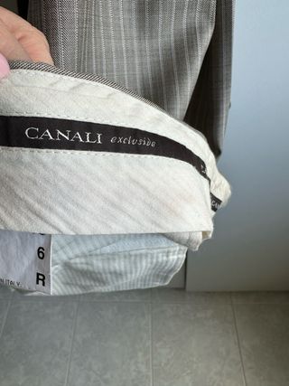 Completo Canali Uomo Beige/Grigio Righe