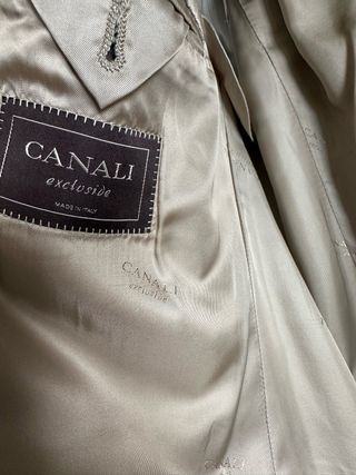 Completo Canali Uomo Beige/Grigio Righe