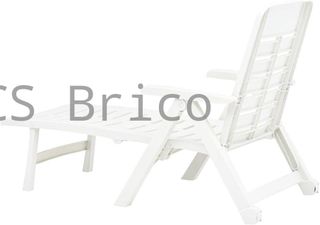 Tumbona Plegable Smeraldo con Ruedas Blanca