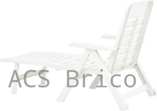 Tumbona Plegable Smeraldo con Ruedas Blanca