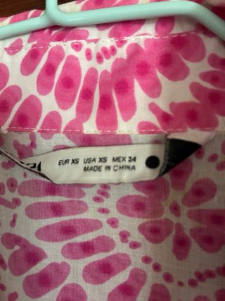 Vestido Zara Rosa Estampado Talla XS