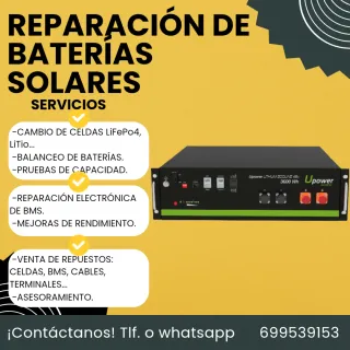 REPARAMOS BATERÍAS DE PLACAS SOLARES.
