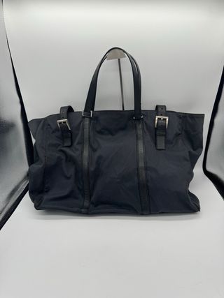 Borsa Tote Prada Nero in Nylon e Pelle