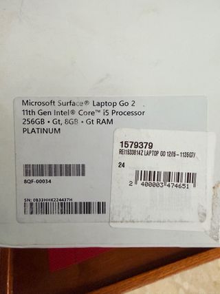 3 años de garantía Microsoft Surface Laptop Go 2